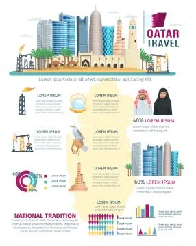 Qatar Infographics set Stock Illustration