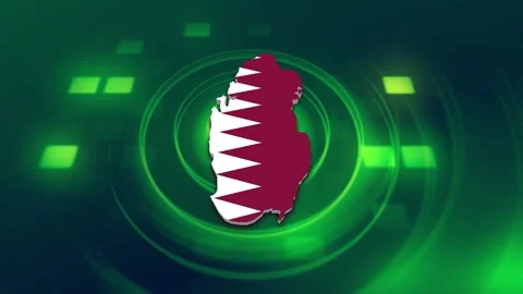 Qatar Map and Flag Background Stock Footage 344029582