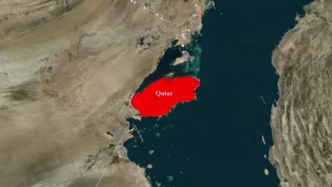Qatar Map Animation with Location Highlight Stock Footage 343833112