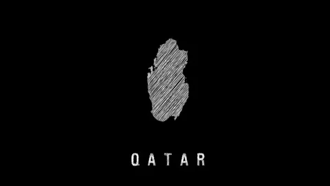 Qatar map appearing with scribble effect on black background Stock Footage 321721001