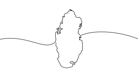 Qatar map Stock Footage 314883505