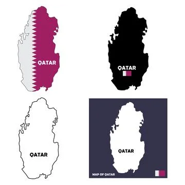 Qatar map icon  design Stock Illustration