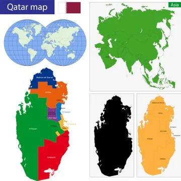 Qatar map Stock Illustration