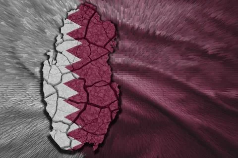 Qatar map Stock Illustration