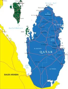 Qatar map Stock Illustration