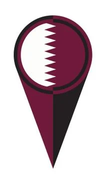 Qatar Map Pointer Location Flag Stock Illustration