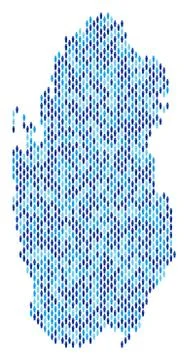 Qatar Map Population Demographics Stock Illustration