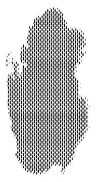 Qatar Map Population Demographics Stock Illustration
