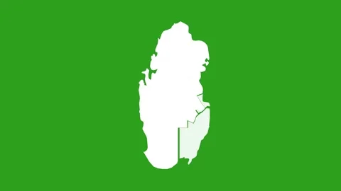 Qatar Map Showing All States or Regions On Green Screen Animation 4K 스톡 동영상 331350968