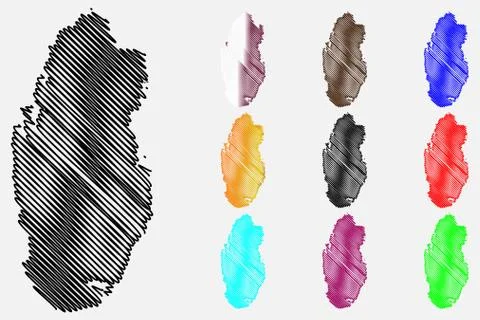 Qatar map vector Stock Illustration