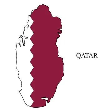 Qatar map vector illustration. Global economy. Famous country. Middle East. Stock Illustration