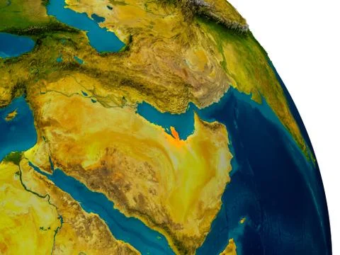 Qatar on model of planet Earth Stock Illustration
