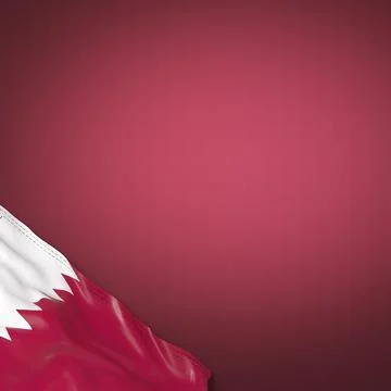 Qatar - national flag and gradient background - square format - 3D illustrati Stock Illustration
