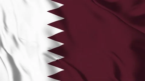 Qatar national flag Stock Footage 219084636
