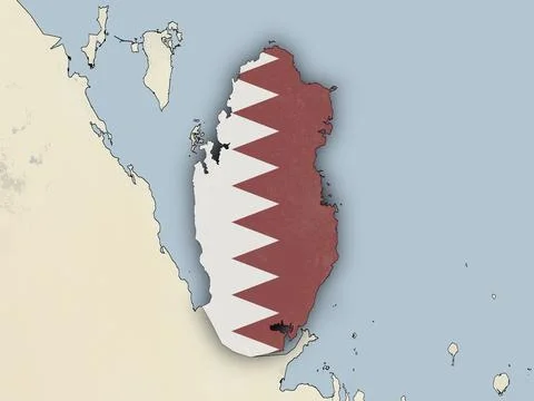 Qatar with national flag Stock Illustration