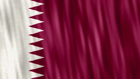Qatar National Flag. Seamless loop animation closeup waving. Stock Footage 222448649