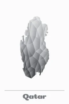 Qatar Network Map Black and White. Vector logo Illustration Stock Illustration