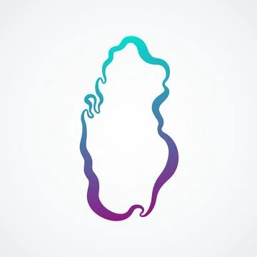 Qatar - Outline Map Stock Illustration