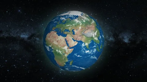 Qatar, Planet earth from space. Realistic world globe spinning on Qatar, Strait Видео 333543337