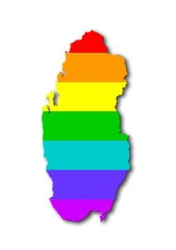 Qatar - rainbow flag pattern Stock Illustration