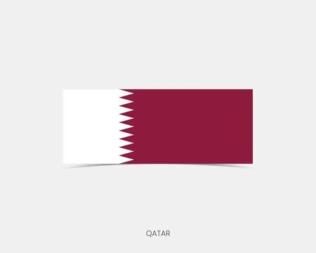 Qatar Rectangle flag icon with shadow. Stock Illustration