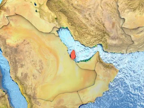 Qatar in red Stock Illustration