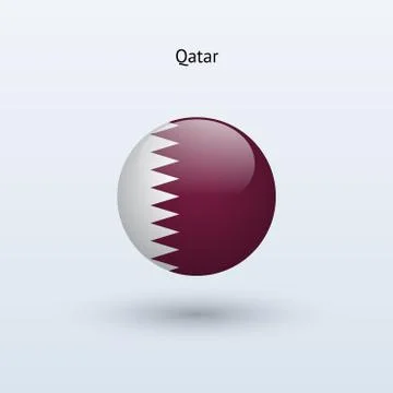 Qatar round flag. Vector illustration. Stock Illustration