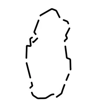 Qatar simplified broken outline vector map Stock Illustration
