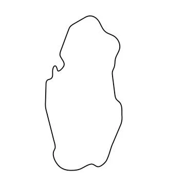 Qatar simplified vector outline map Stock Illustration