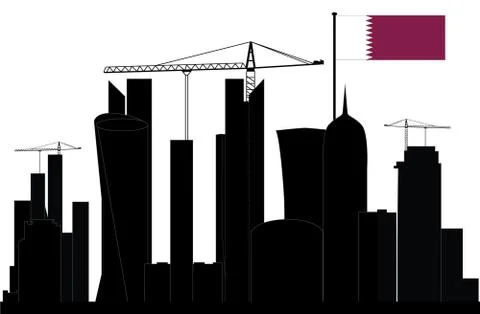 Qatar skyline Ilustración de archivo