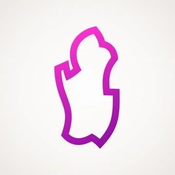 Qatar - Stylized outline map Stock Illustration