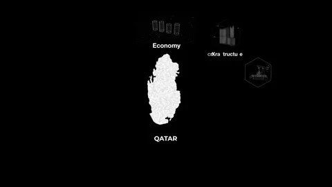 Qatar technology map with animated charts Stock Footage 340967535