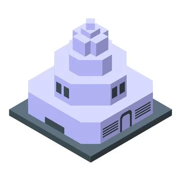 Qatar temple icon isometric vector. City festival Ilustración de archivo