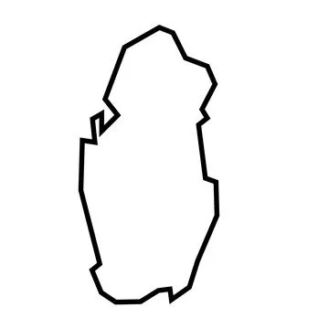 Qatar vector country map thick outline icon Stock Illustration