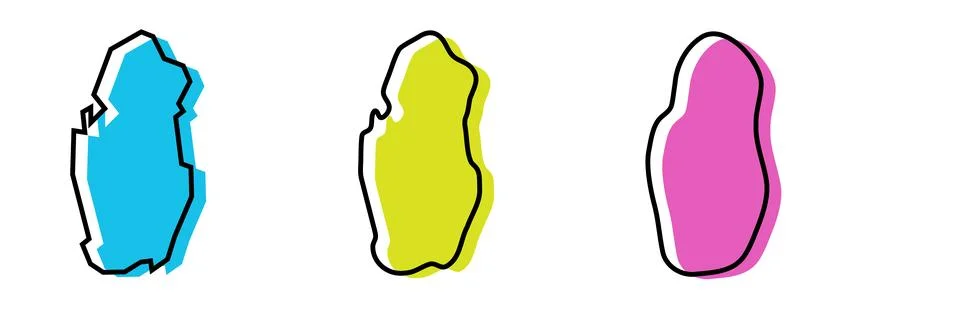 Qatar vector country map in three levels of smoothness Stock Illustration