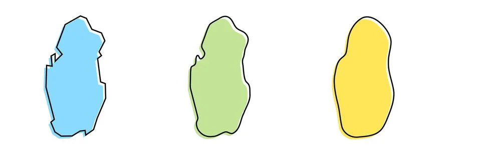 Qatar vector country map in three levels of smoothness Stock Illustration