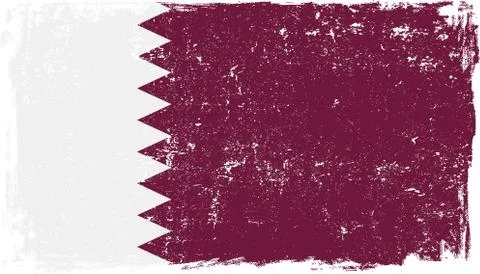 Qatar Vector Flag on White Stock Illustration