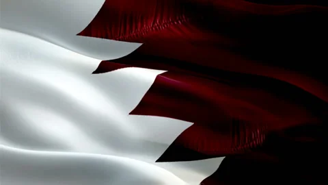 Qatar waving flag. National 3d Qatar flag waving. Sign of seamless Full HD Stock Footage 166317775