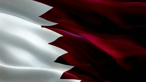 Qatar waving flag. National 3d Qatar flag waving. Sign of seamless Full HD Stock Footage 166318391