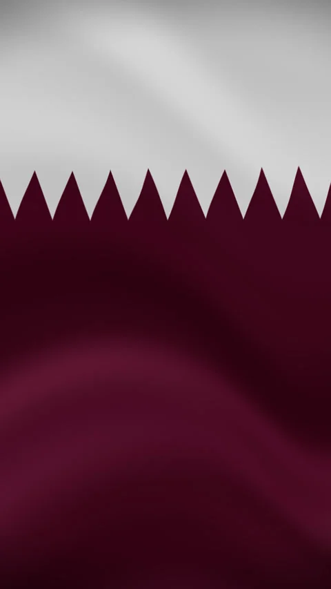 Qatar Waving Flag in Vertical Orientation – Realistic Loop Animation Stock Footage 294948537