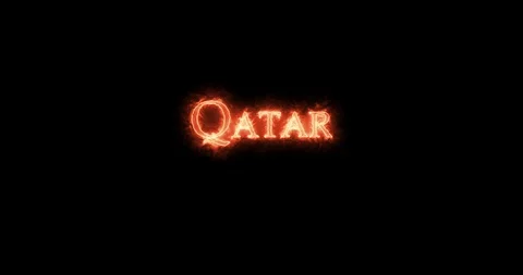 Qatar written with fire. Loop Vidéo 129676672