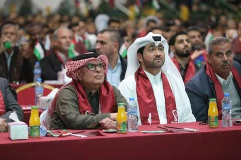 Qatari Ambassador to Palestine, Mohammed al-Emadi attend the FIFA World Cu... Stock Photos