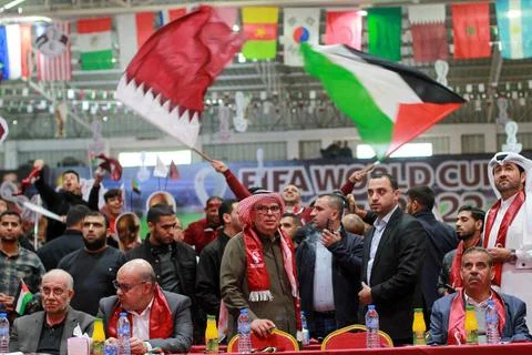 Qatari Ambassador to Palestine, Mohammed al-Emadi attend the FIFA World Cu... Stock Photos