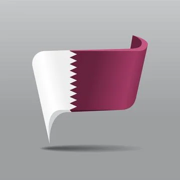 Qatari flag map pointer layout. Vector illustration. 스톡 일러스트
