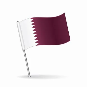 Qatari flag map pointer layout. Vector illustration. Stock Illustration