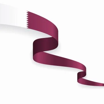 Qatari flag wavy abstract background. Vector illustration. Illustrazione stock