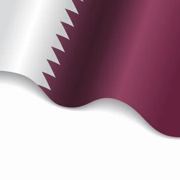 Qatari flag wavy abstract background. Vector illustration. Stock Illustration
