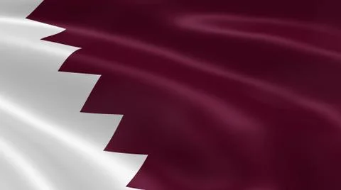 Qatari flag in the wind Fotos Stock