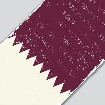 Qatari grunge flag. Vector illustration Stock Illustration