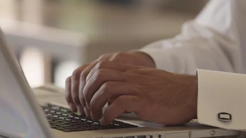 Qatari man typing on his laptop. Stock Footage 90815421